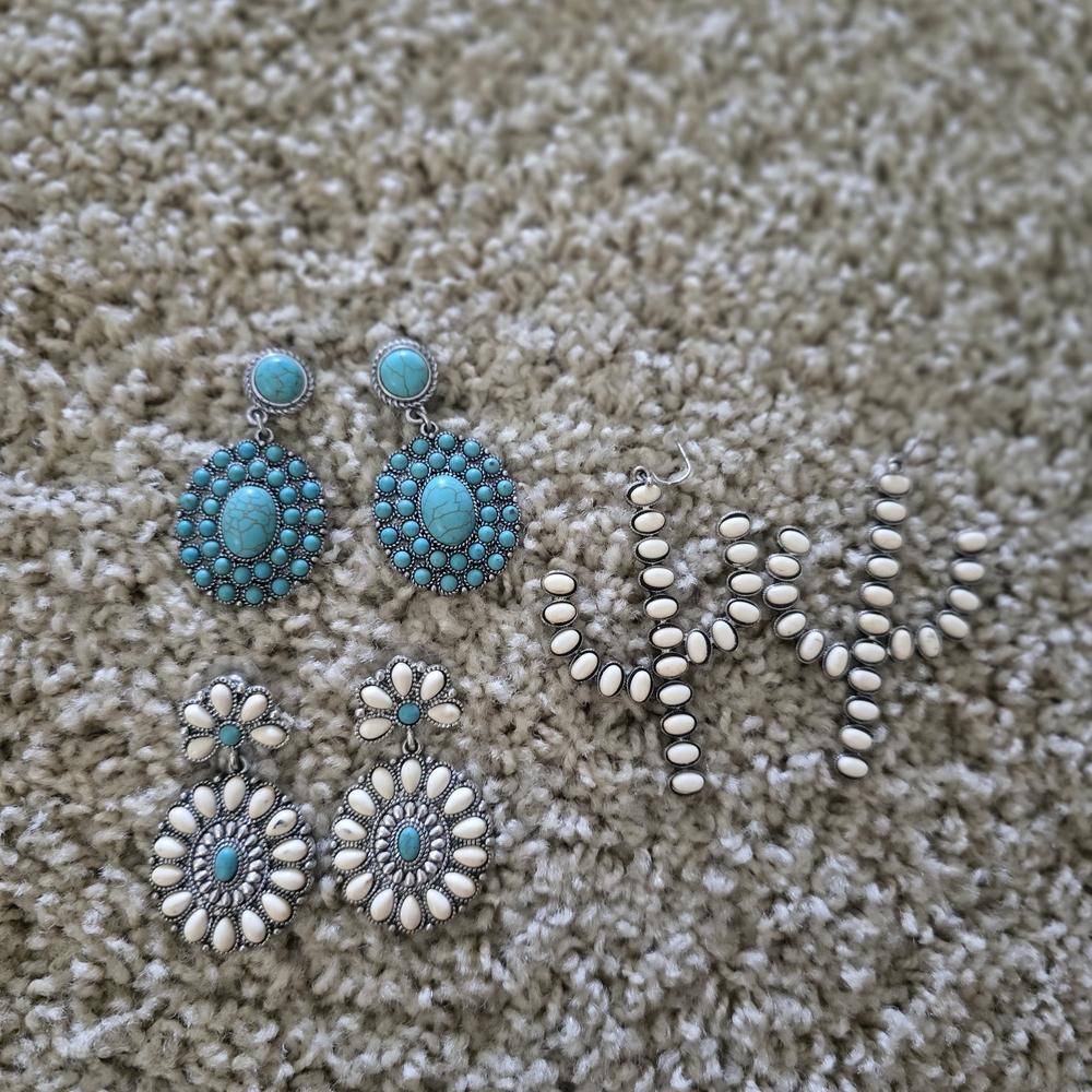 Turquoise and Cactus Earrings